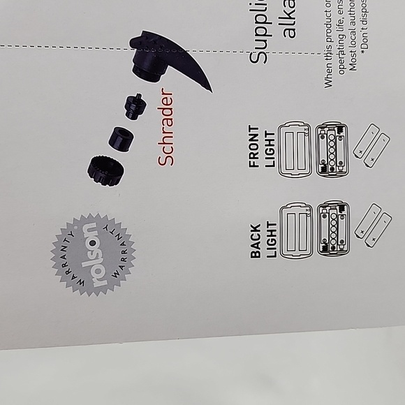 Rolson Bike Accessory Pack LED Lights Lock Dual Headed Pump Presta Schrader - Picture 10 of 12